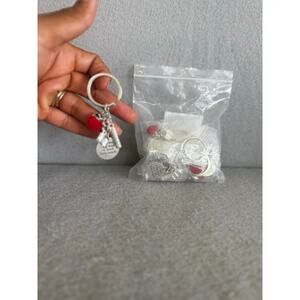 Keychain charms for teachers  Red Glitter Heart Keychain Ring 20 pieces